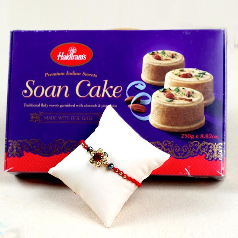 stone rakhi with saon cake
