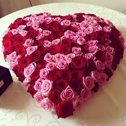 Valentine Heart Shaped Rose Arrangements