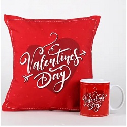 Valentine Mugs and Cushion