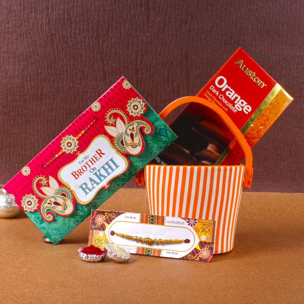 Rakhi Treat with  Auston Orange Dark Chocolate