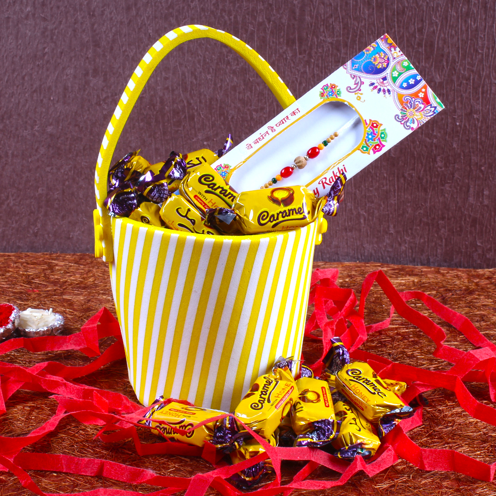 Caramel Chocolate with Wooden Rakhi