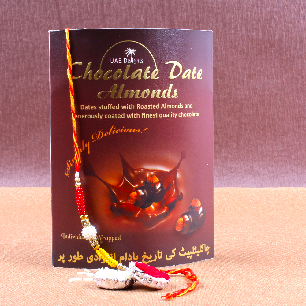 Rakhi Gift of Box of Chocolates Dates Almonds