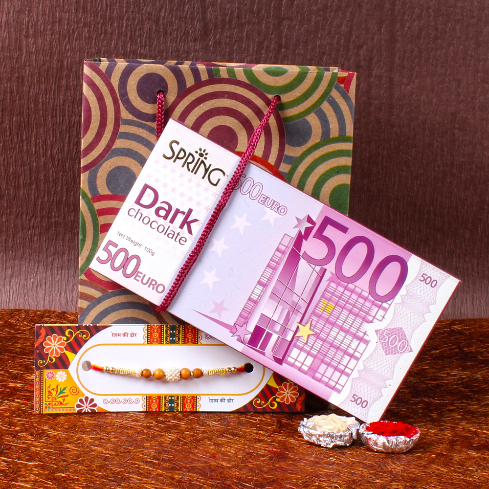 Fancy Rakhi and Spring 500 Euro Dark Chocolate