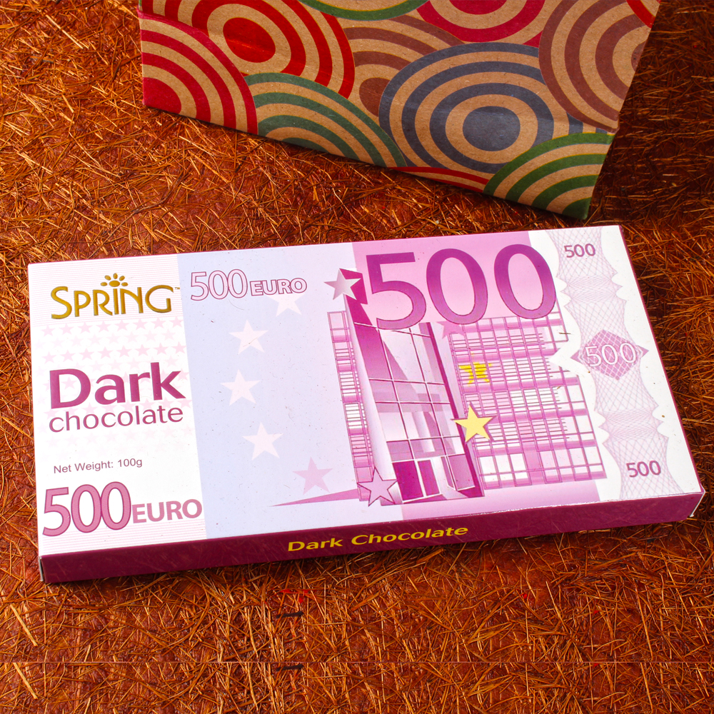 Fancy Rakhi and Spring 500 Euro Dark Chocolate