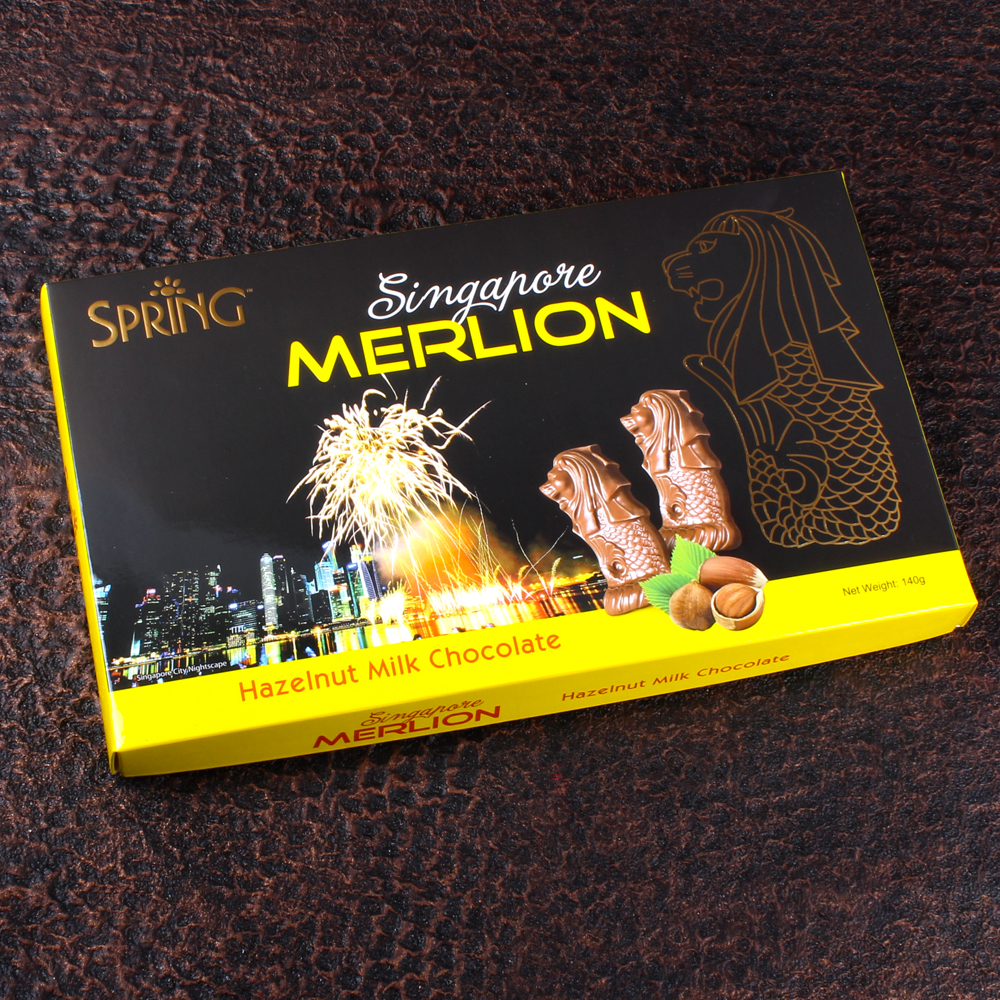 Rakhi and Spring Merlion Hazelnut Milk Chocolates