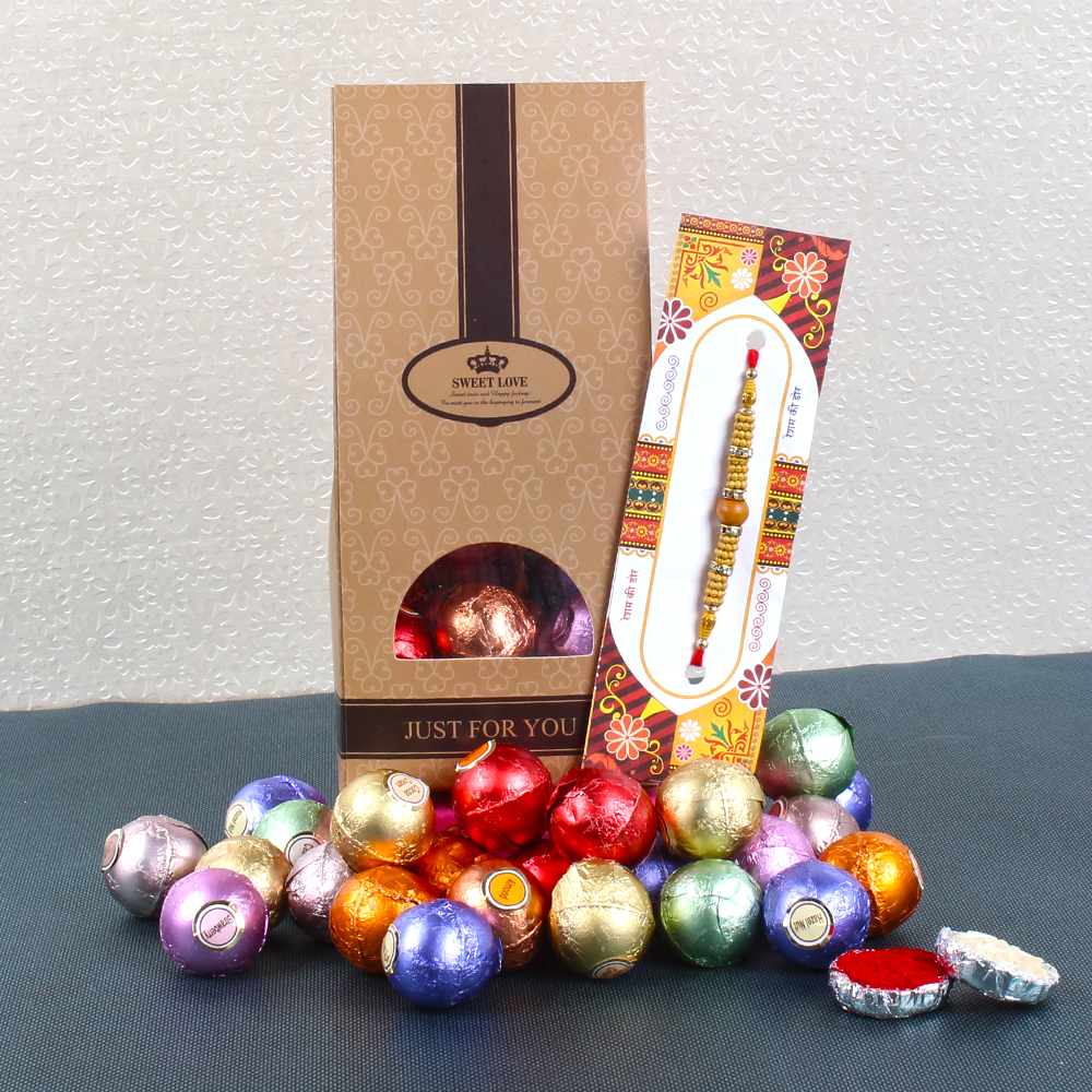 Rakhi Gift of Center Filled of Chocolate Balls