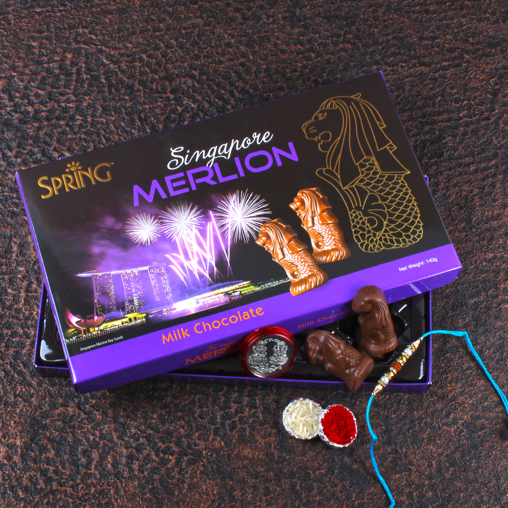 Rakhi Gift of Spring Merlion Milk Chocolates