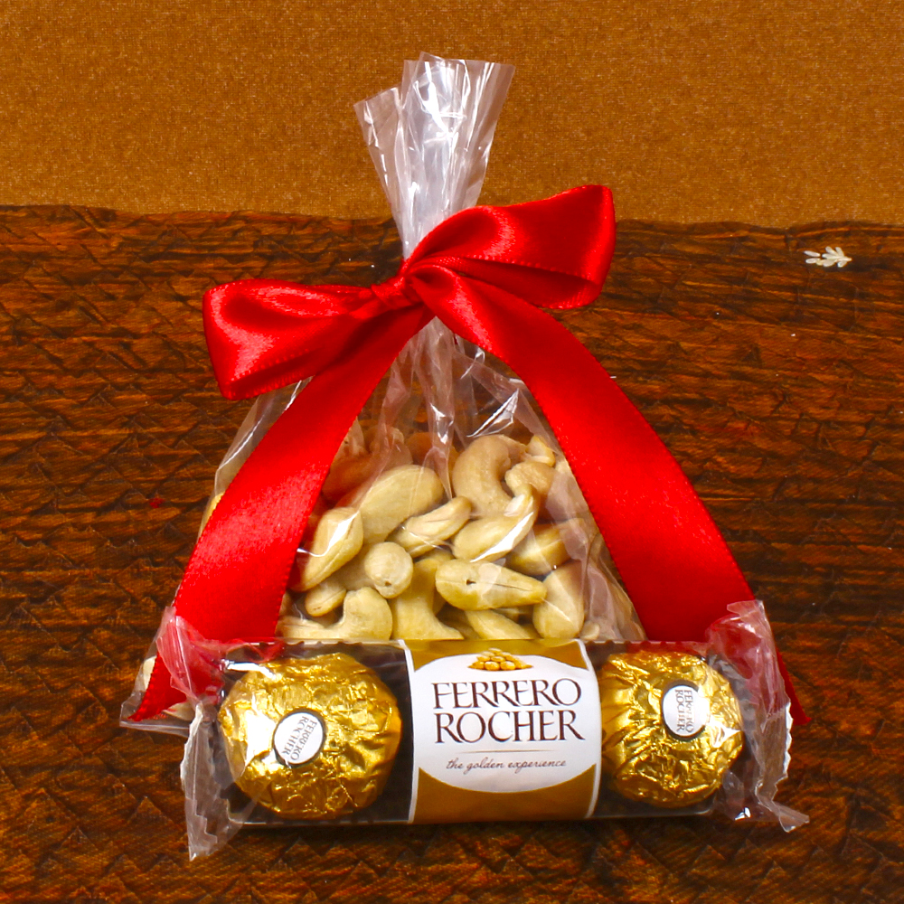 Ganesha Rakhi Thali with Cashew and Ferrero Rocher