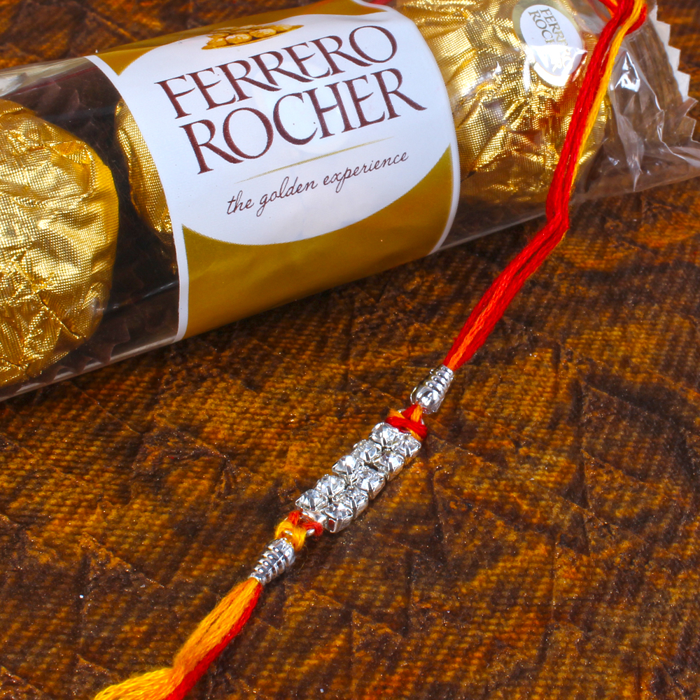 Ganesha Rakhi Thali with Cashew and Ferrero Rocher