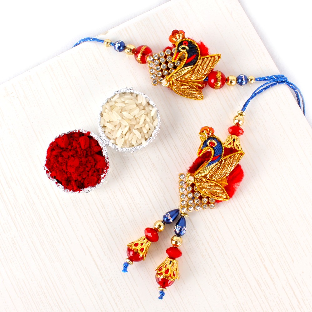 Peacock Shape Bhaiya Bhabhi Rakhi