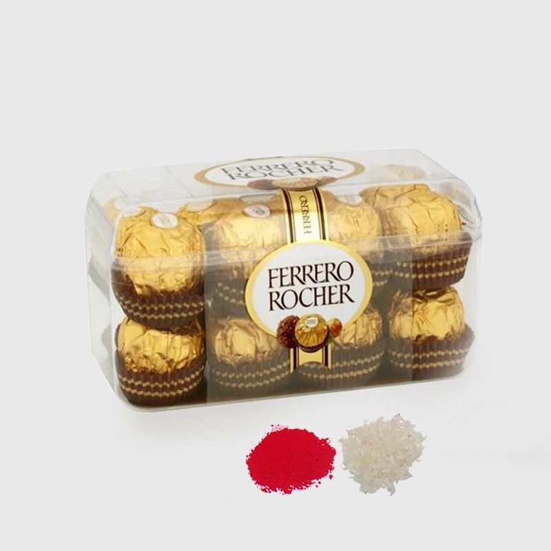 16 pcs of Ferrero Rocher Chocolate with Bhai Dooj Tikka