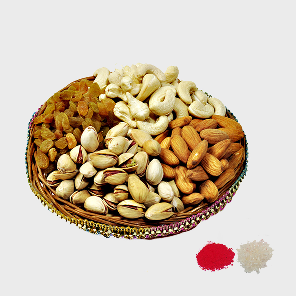 Special Bhaidooj Dry Fruits in a Basket