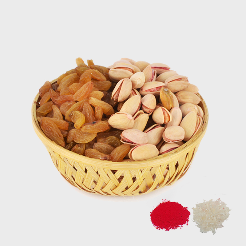 Bhaidooj Gift of Raisin and Pistachio Basket