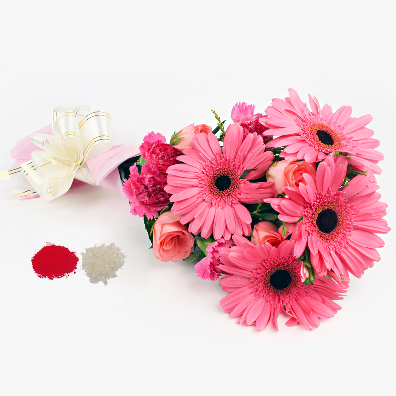 Bhai Dooj Gift of Pink Sensation Flower Bouquet