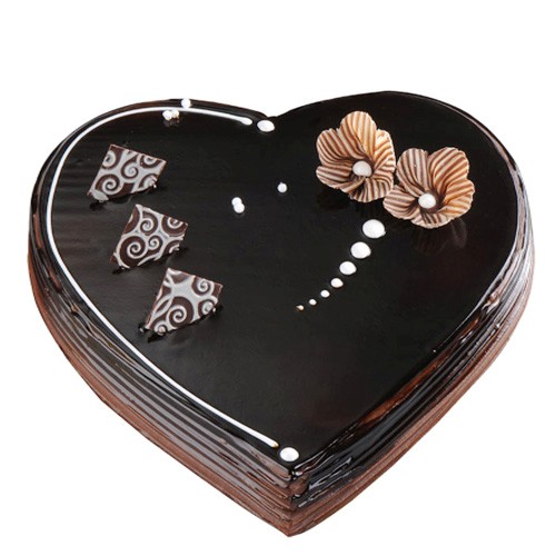 Dark Chocolate Heart Shape Cake