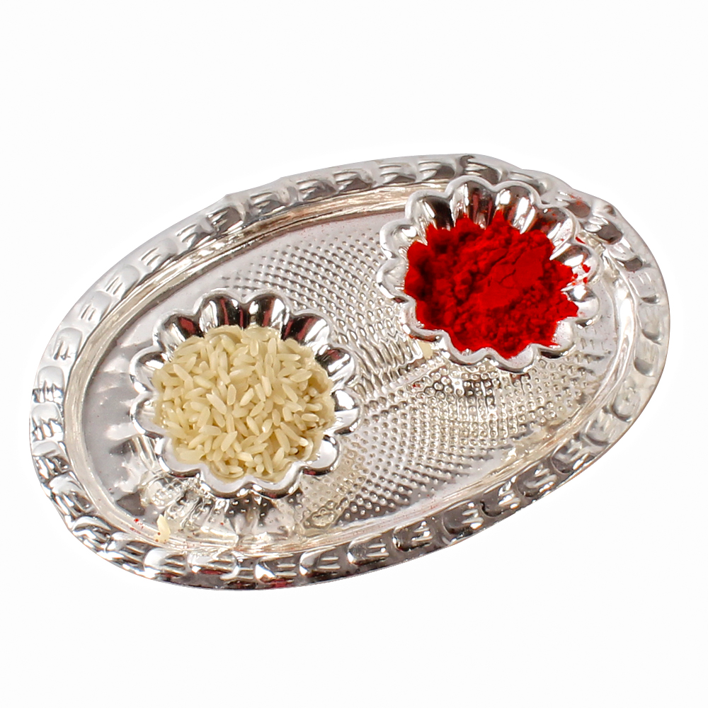 Silver Plated Bhai Dooj Tikka Container