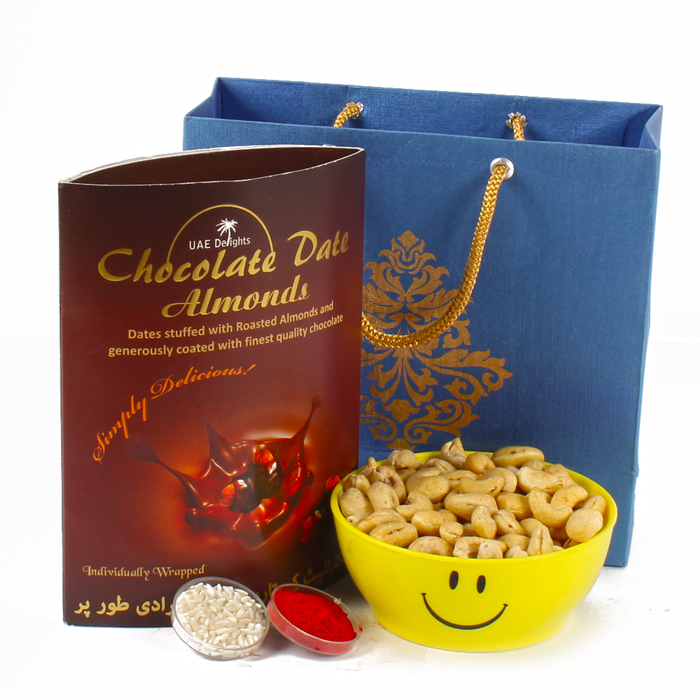 Bhaidhooj Chocolate Dates Almond Treat with Cashew Nuts