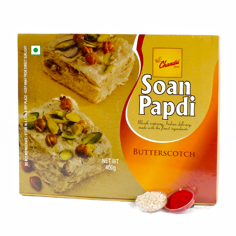 Butter Scotch Soan Papdi with Tikka for Bhai Dhooj