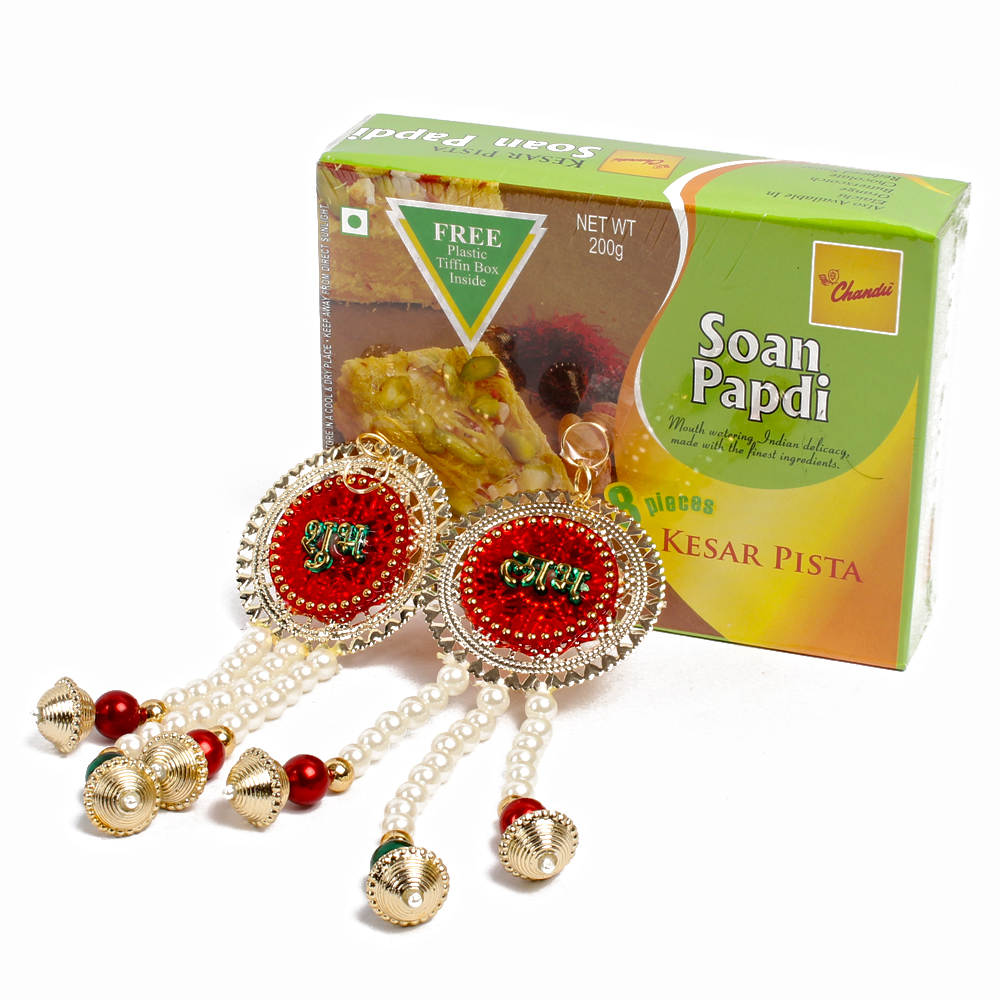 Kesar Pista Soan Papdi with Shub Labh Hangings