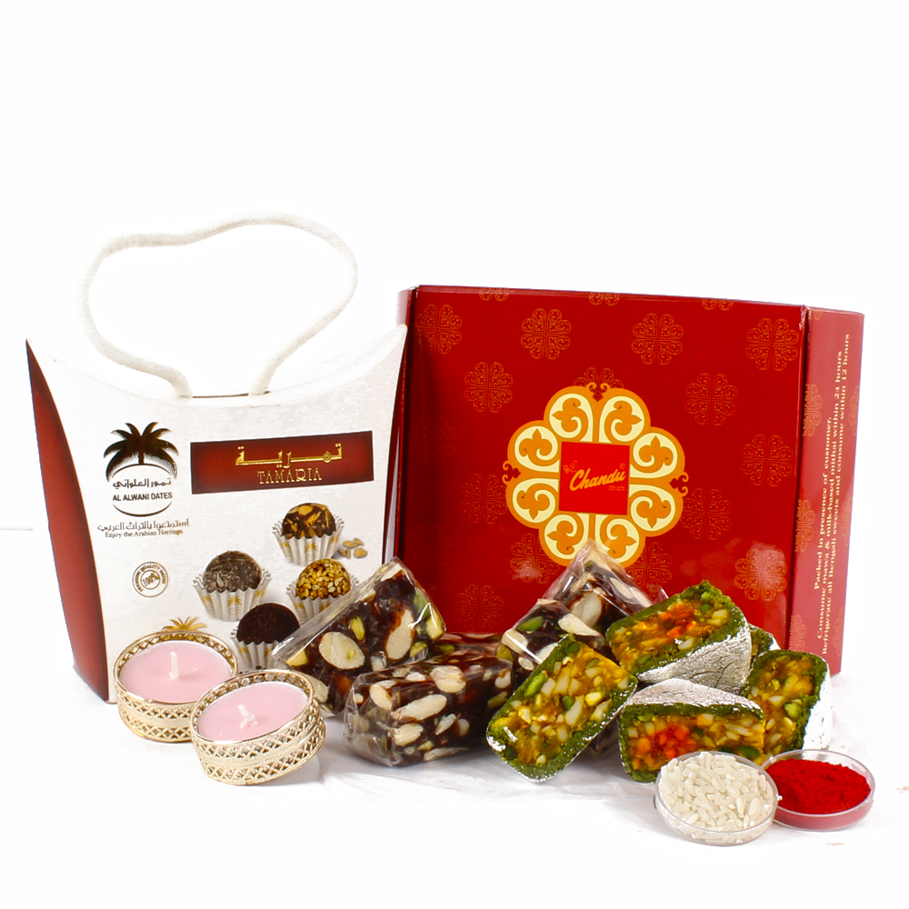 Super Sweet and Dates Combo with Diwali Greeting Card