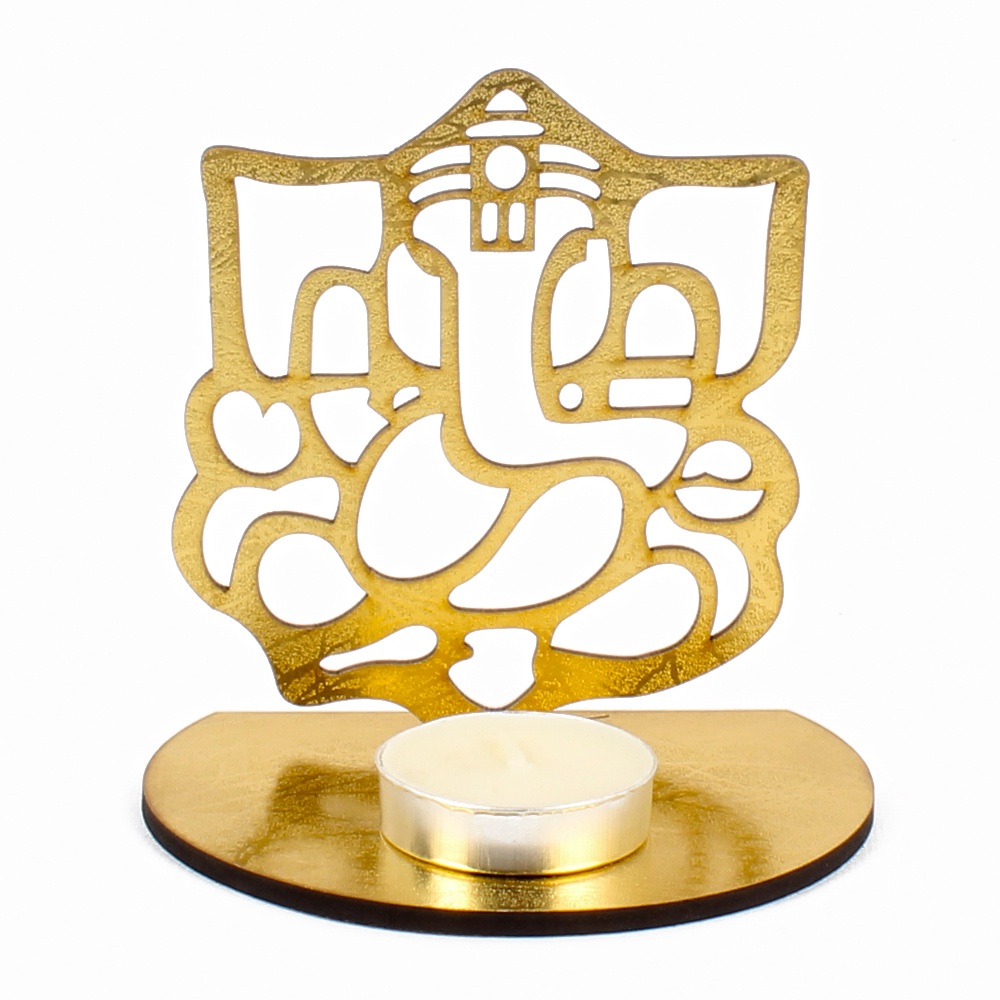 Shadow Diya Tealight Candle Holder of Removable Ganesha