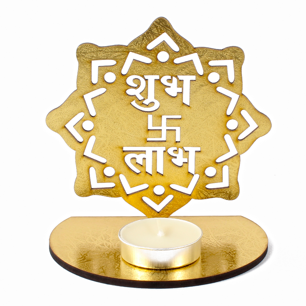 Shadow Diya Tealight Candle Holder of Removable Shubh Labh