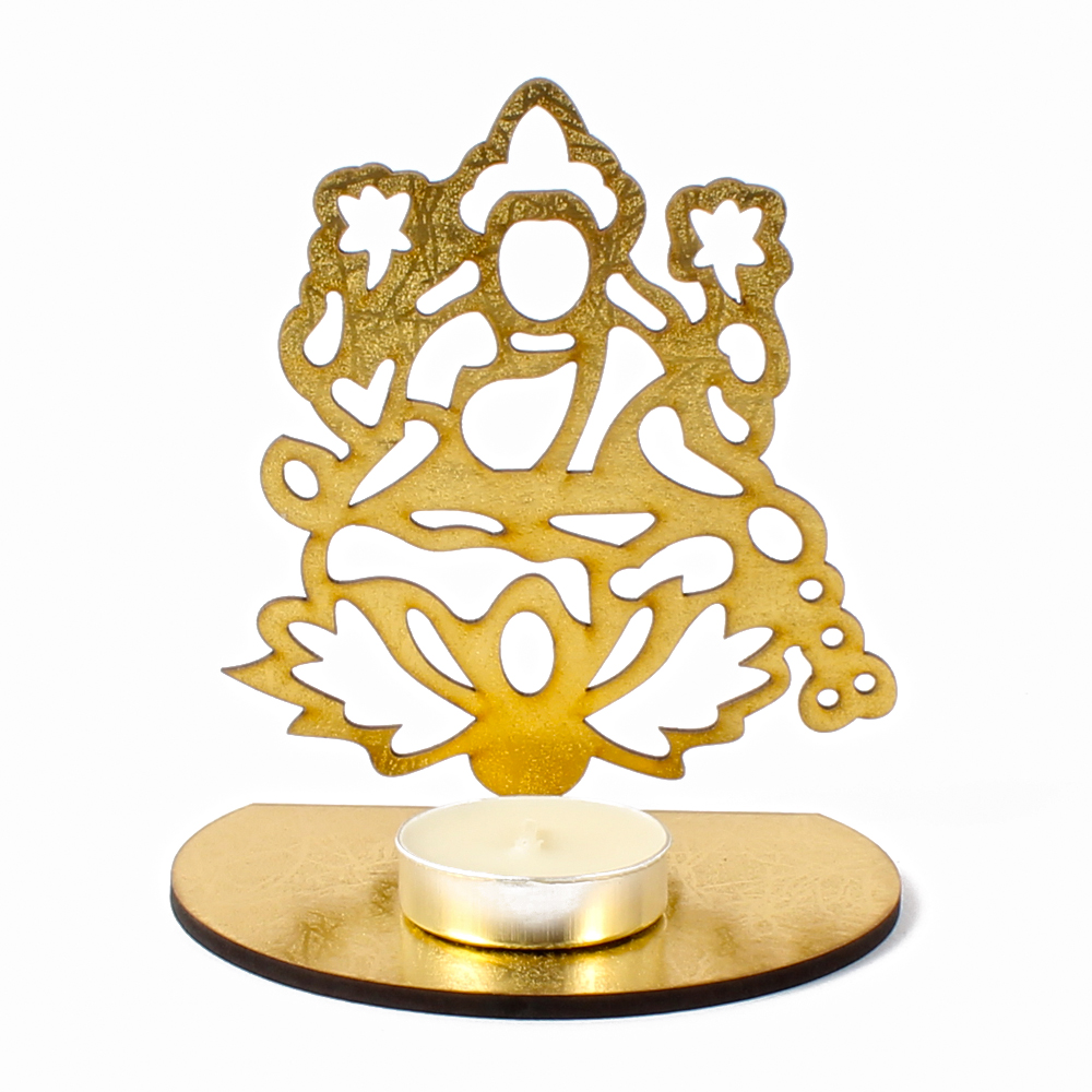 Shadow Diya Tealight Candle Holder of Removable Goddess Lakshmi