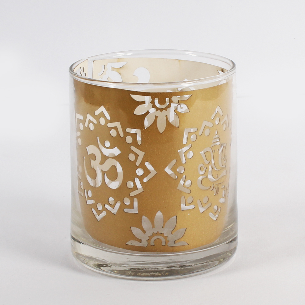 Shadow Glass Diya with OM Design