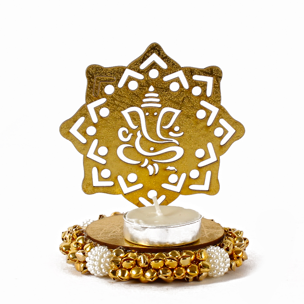 Exclusive Shadow Diya Tealight Candle Holder of Removable Ganesha