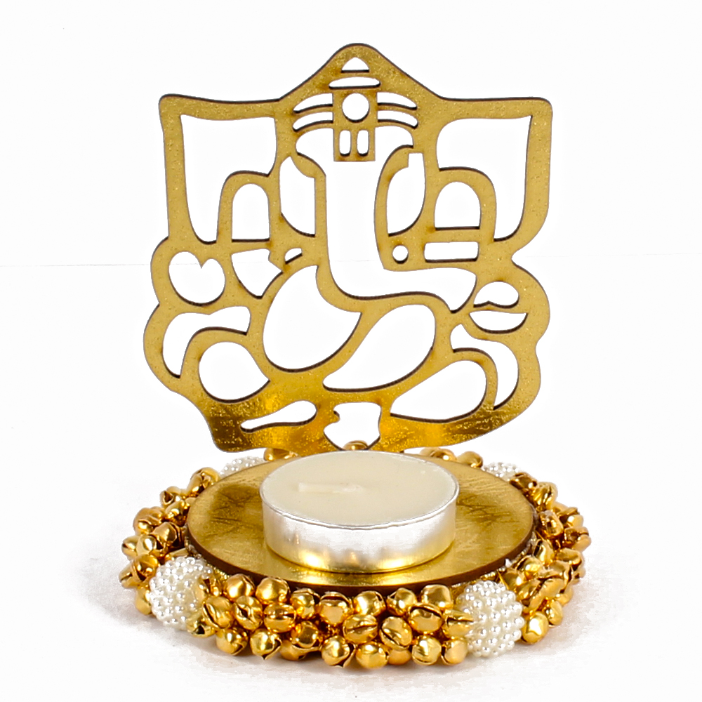 Exclusive Shadow Diya Tealight Candle Holder of Removable Ganesha Idol