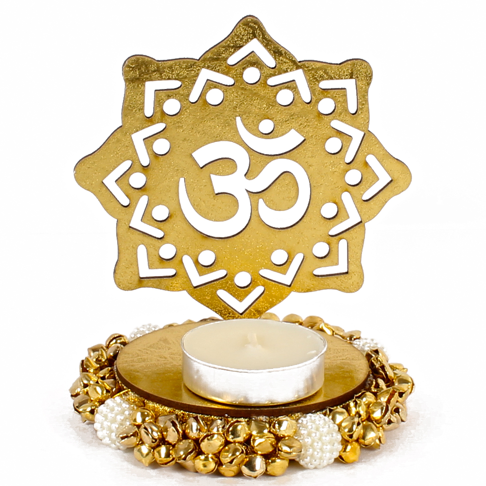 Exclusive Shadow Diya Tealight Candle Holder of Removable OM