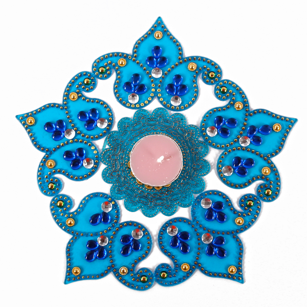 Blue Shaded Artificial Diwali Rangoli