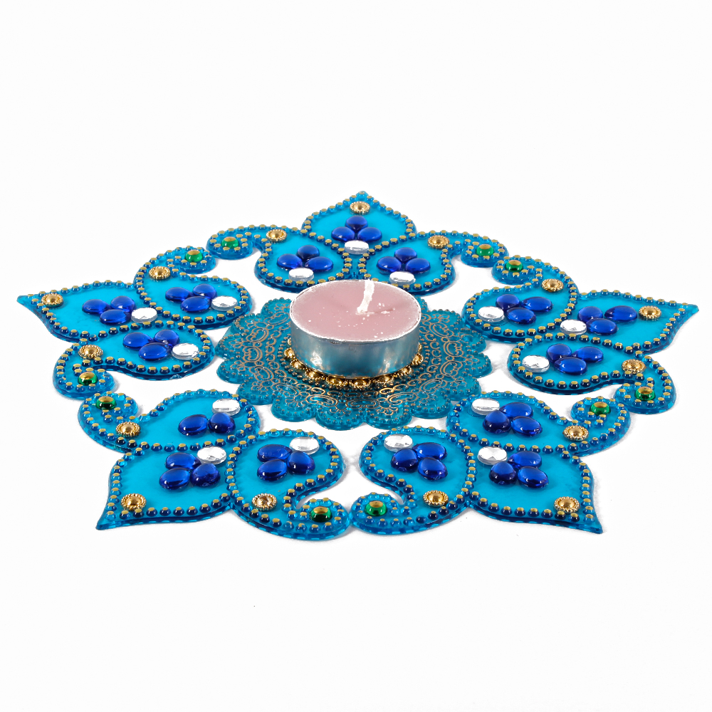 Blue Shaded Artificial Diwali Rangoli