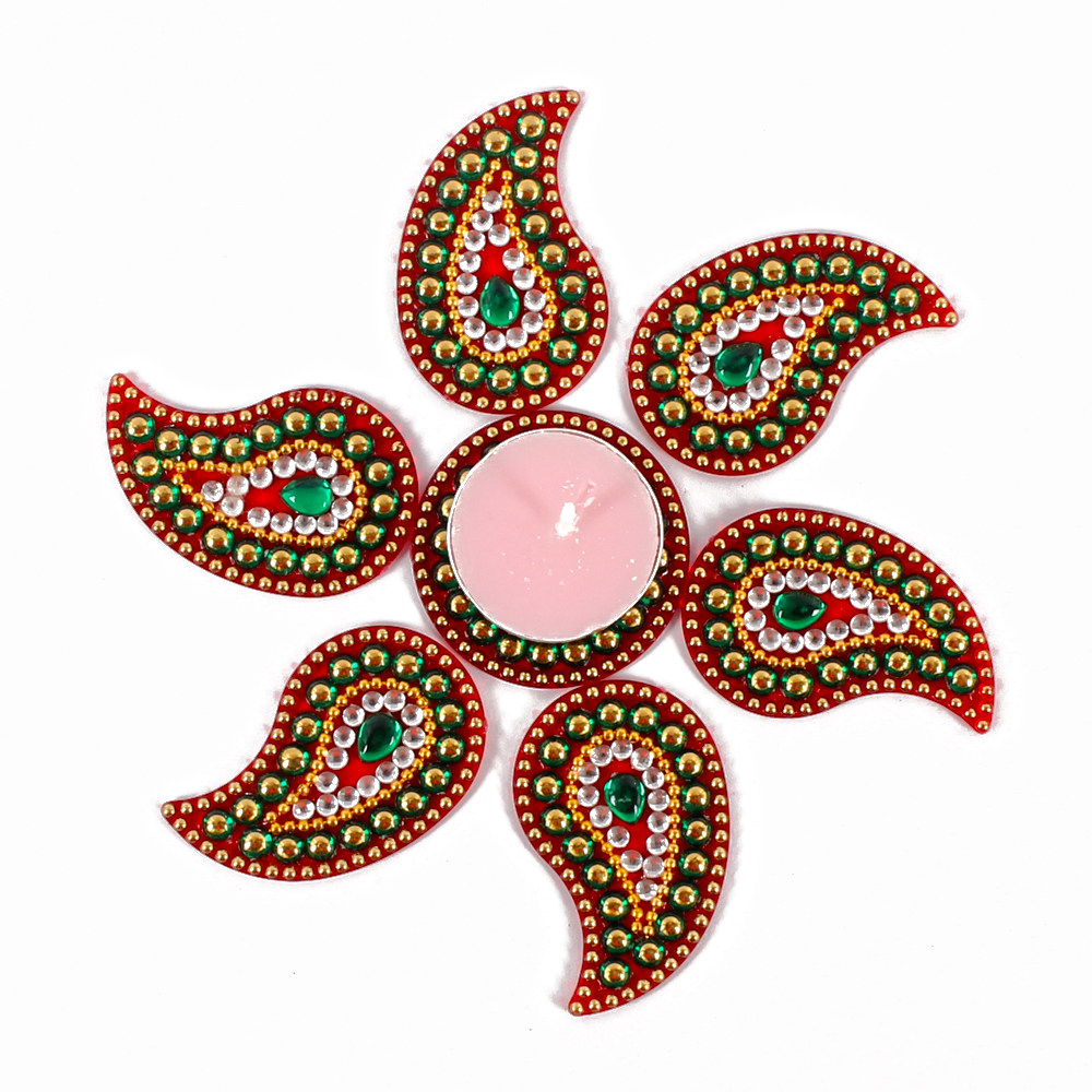 Acrylic Artificial Traditional Kuyri Shaped Rangoli