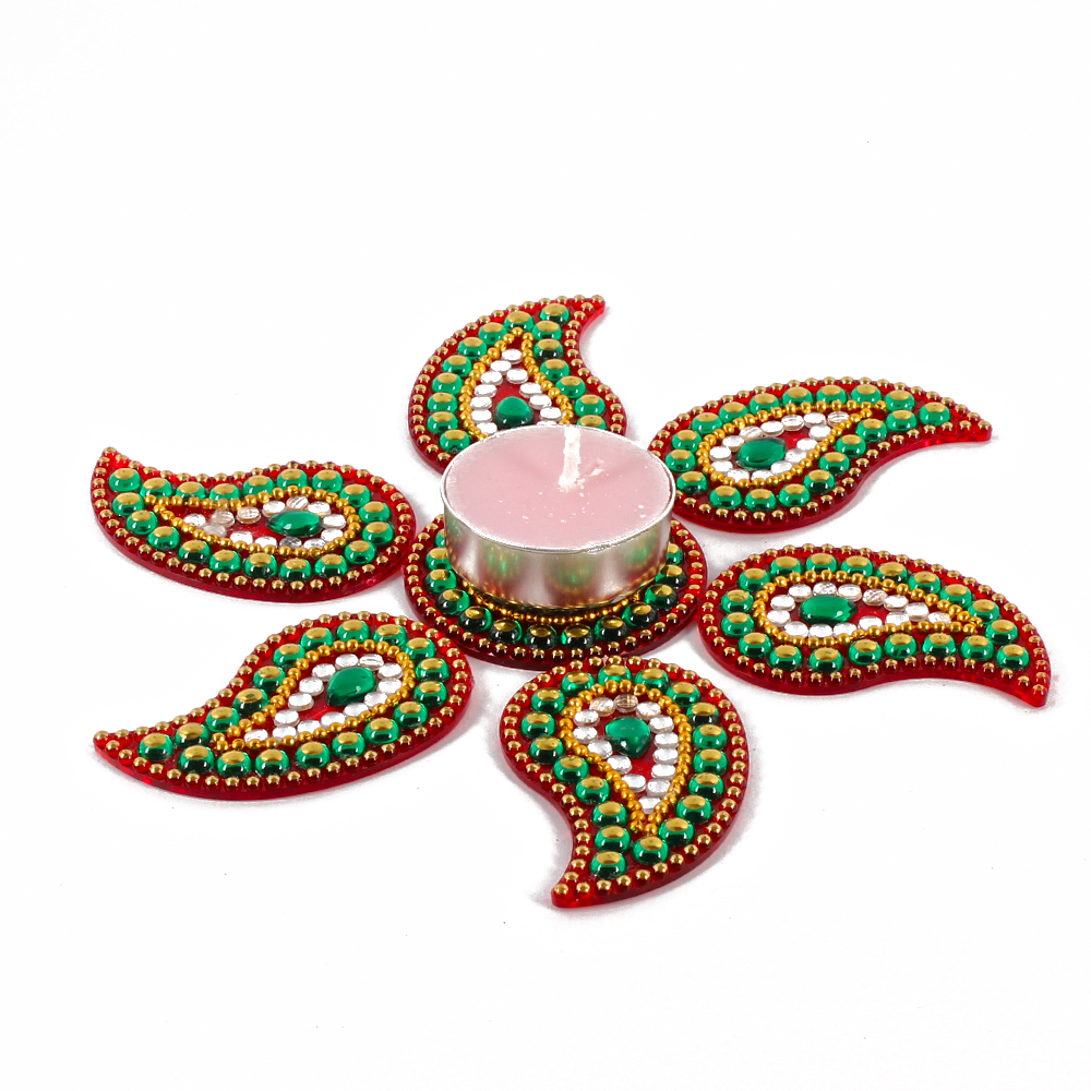 Acrylic Artificial Traditional Kuyri Shaped Rangoli