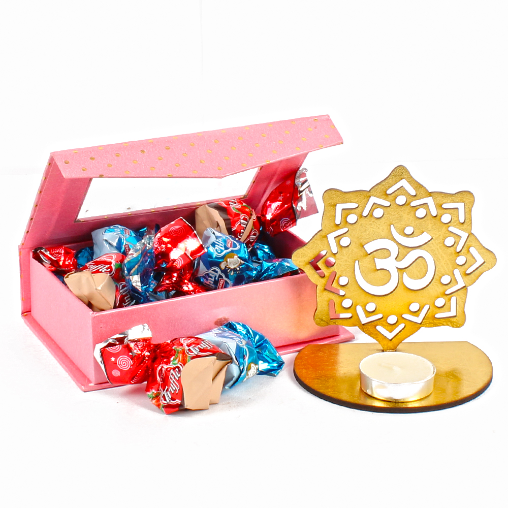 Assorted Truffle Chocolate with Shadow Designer Diya Hamper