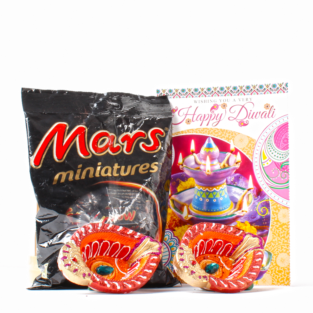 Mars Minature with Earthen Diya and Diwali Card