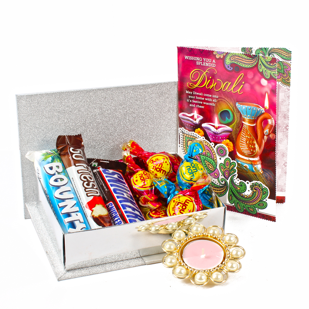 Imported Chocolates Hamper with Tealight Diya