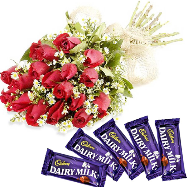 Dairy Milk Delight with Red Roses