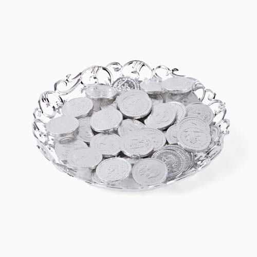 Glittering Silver Coin Chocolates Tray