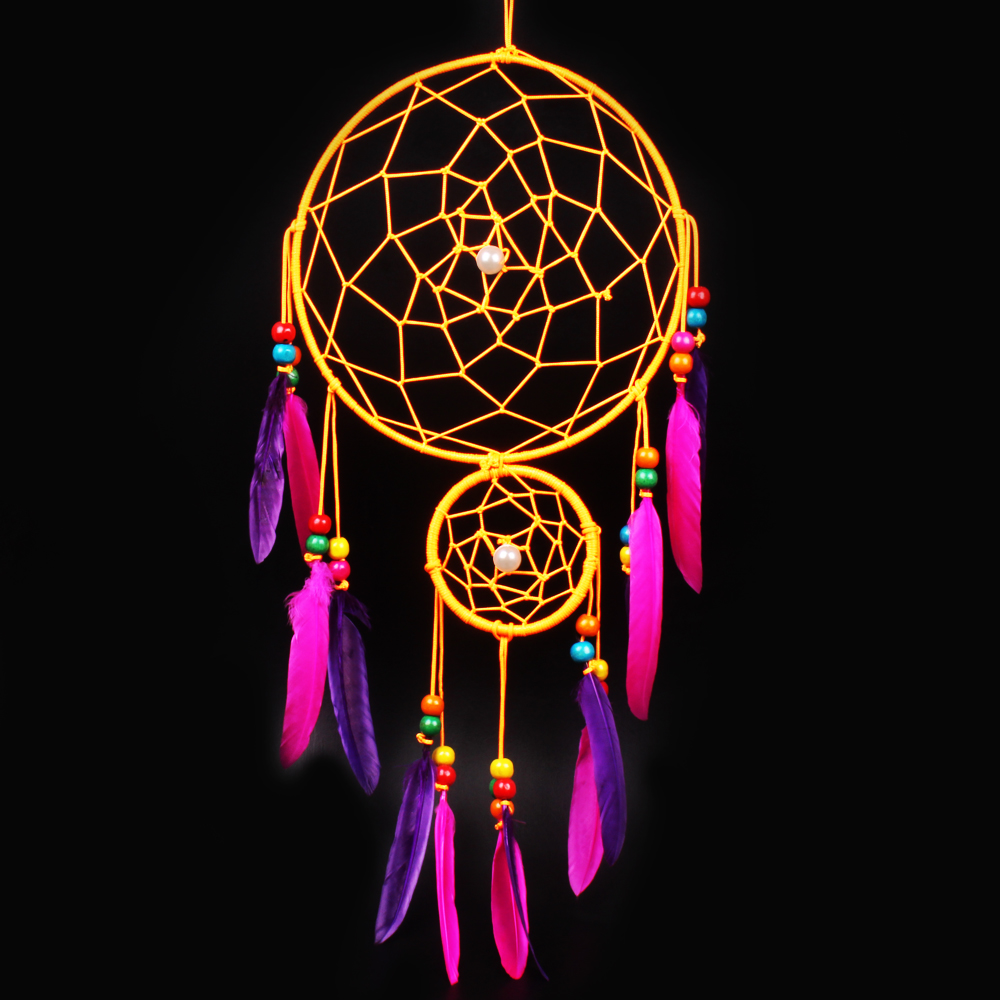 Orange Color Double Ring Dream Catcher