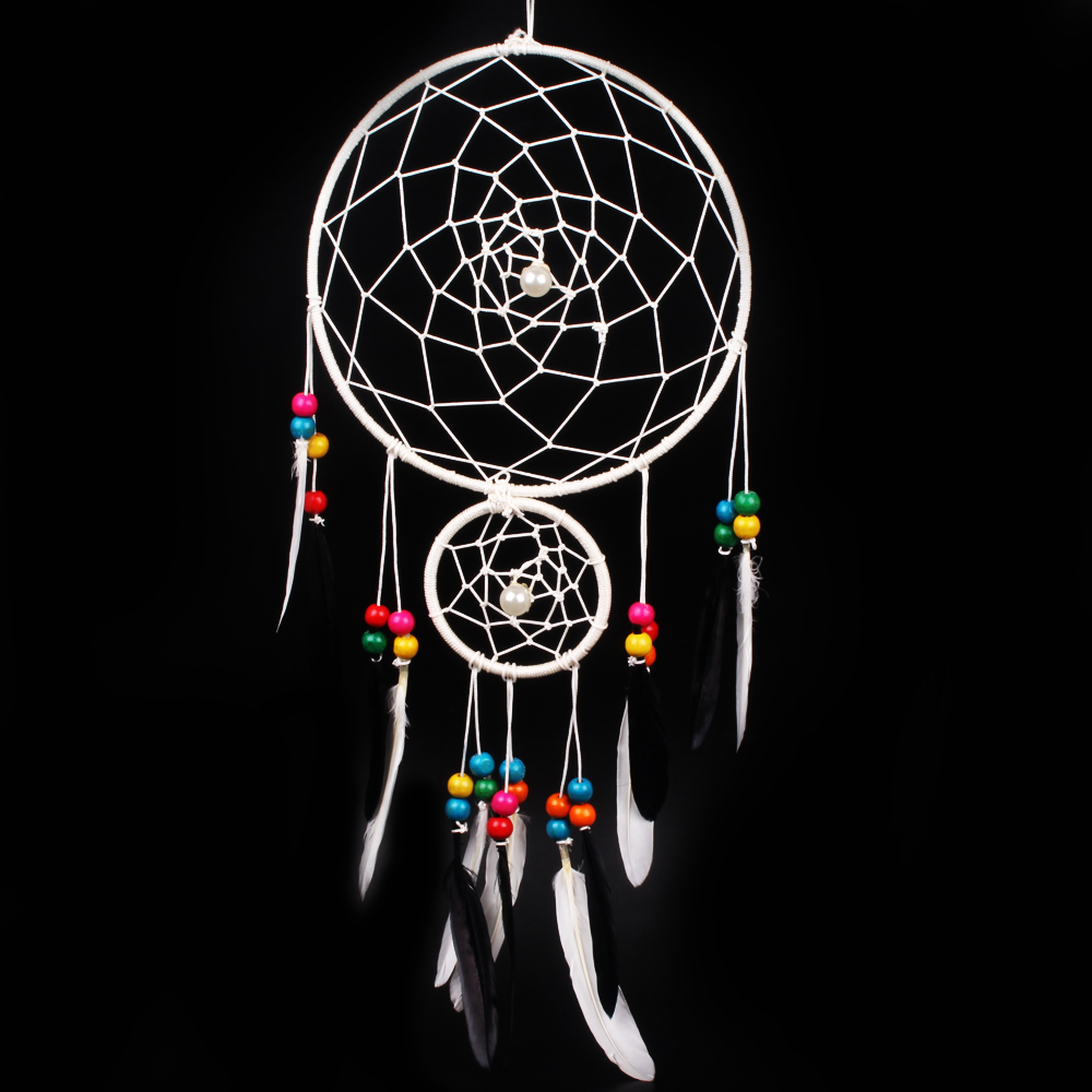 White and Black Color Double Ring Dream Catcher