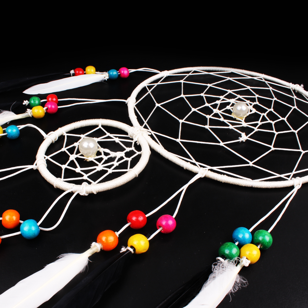 White and Black Color Double Ring Dream Catcher