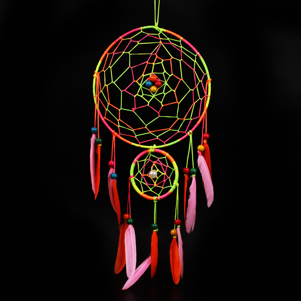 Multi Color Neon Double Ring Dream Catcher