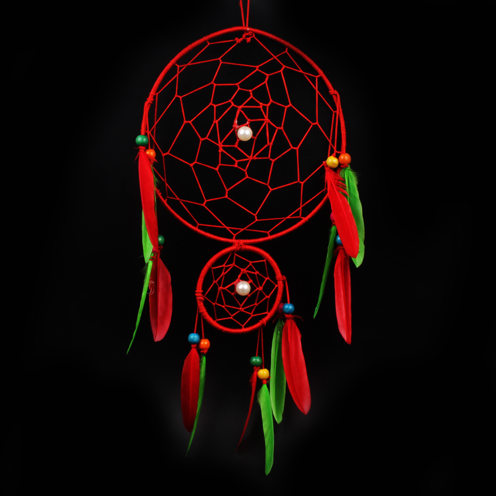 Designer Red Double Ring Dream Catcher