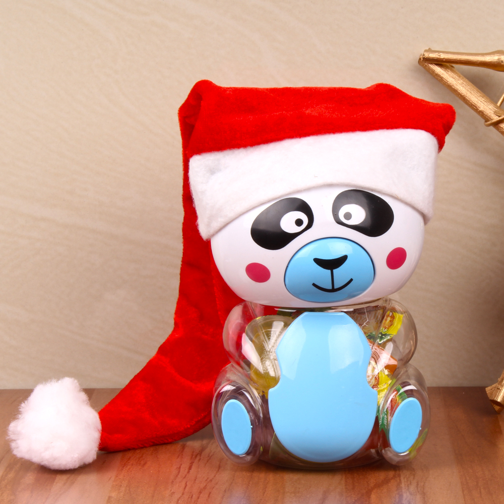 Jelly Panda With Santa Cap