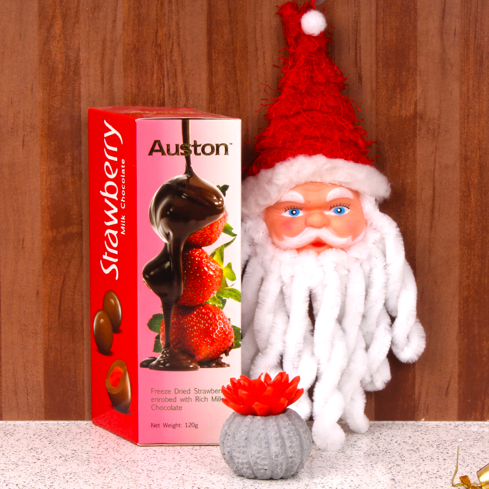 Cute Santa Face with Strawberry Flavor Chocolate Box