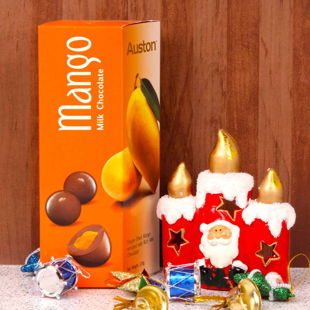 Exclusive Xmas Candle with Mango Milk Chocolate