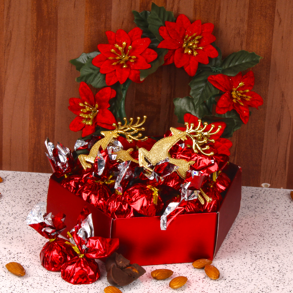 Xmas Gift Decorative with Homemade Almond Chocolates