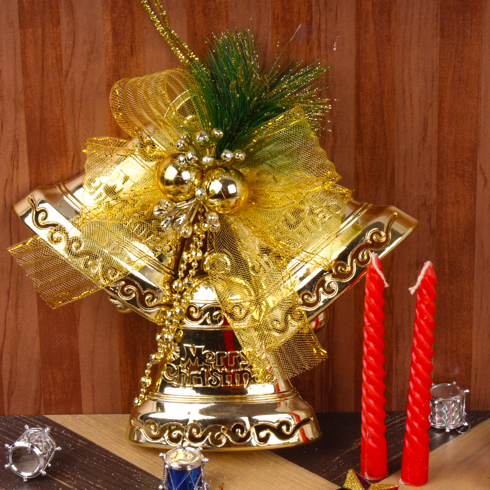 Pillar Candles with Christmas Bells